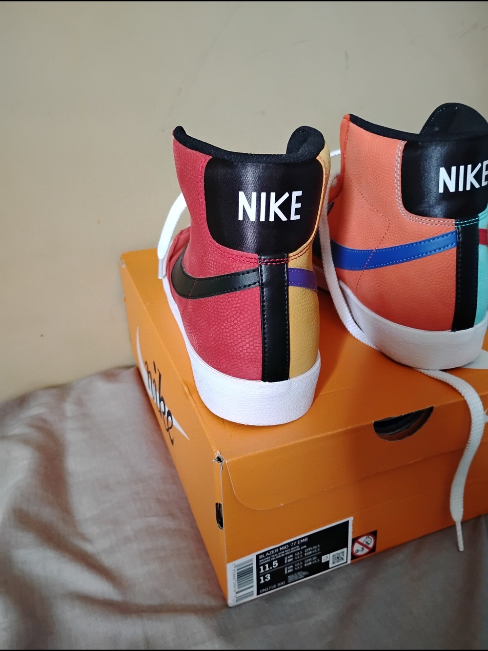 Nike Men Blazer MID' 77 EMB. Colorblock High-Top Sneakers - Multicolor - Picture 2 of 10